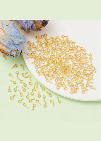 Пін-штифти з різьбою Гвинт із кільцем для біжутерії саморіз із вушком Золотистий 8 мм x 4 мм 209752 Finding (328943044)