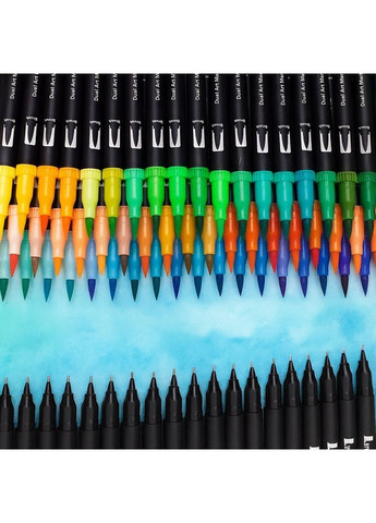 Набір акварельних двосторонніх маркерів 60 шт. для малювання з сумкою для зберігання. No Brand Perfect (370219063)