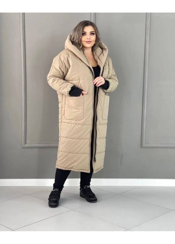 Бежева демісезонна жіноча куртка куртка-пальто FINO Mode