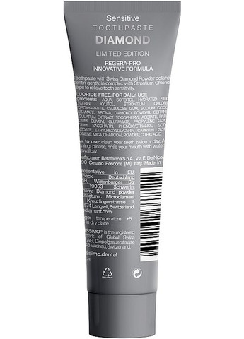 Зубная паста для зубов с алмазной пудрой (мини) Diamond Toothpaste Limited Edition 15ml (1524287-41769340) Dentissimo (368662843)