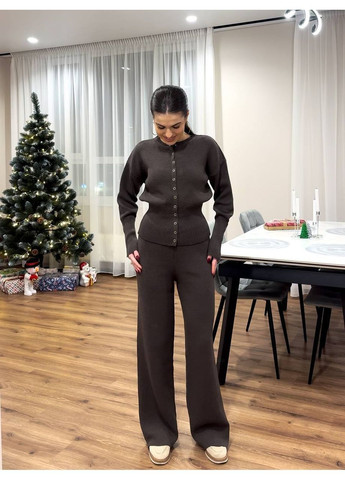 Костюм Эмилия (кофта, штаны), цвет Коричневый Fashion (373005899)