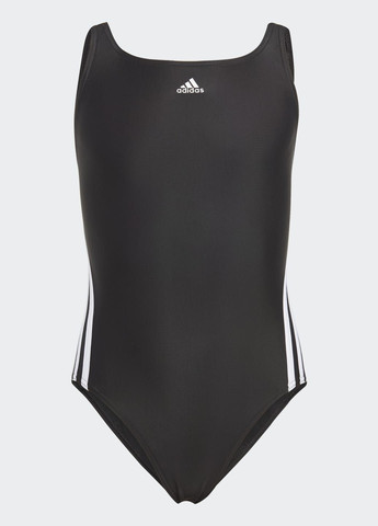 Черный летний слитный купальник 3-stripes adidas