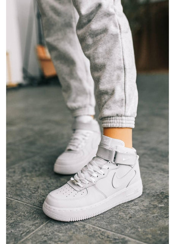 Білі Осінні кросівки чоловічі nike air force 1 classic high white найк аір форс 1 преміум No Brand