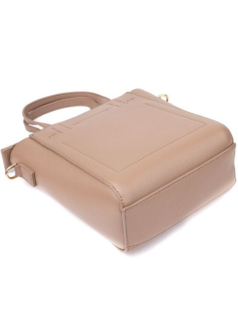 Стильна сумка жіноча з натуральної шкіри у формі трапеції 22918 Бежевий Vintage (361679971)