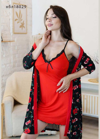 Прозрачный женский комплект: халат и ночная рубашка Nebula