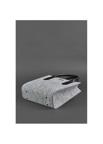 Фетрова сумка жіноча через плече крос-боді Чорнийwood зі шкіряними чорними вставками BlankNote (302009238)