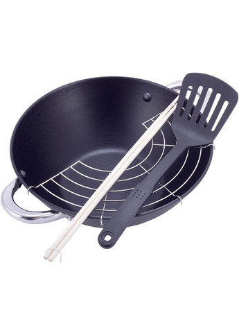 Казан чавунний "Wok" 3.6л, з антипригарним покриттям і аромо-кришкою Kamille (372171254)