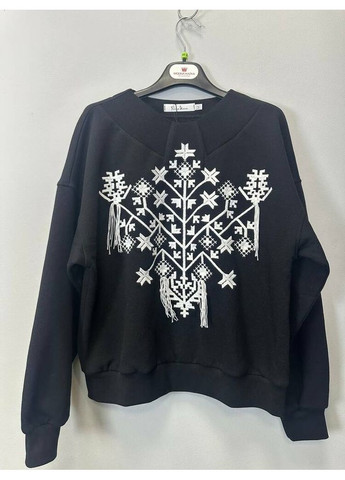 Черный свитшот с вышивкой «перлина» mkrm4289 Rica Mare (365807195)