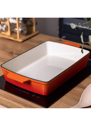 Форма для выпечки чугунная 3 л прямоугольная, оранжевый Yongkang HP-1-9O No Brand (358885691)