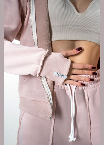 Жіночий теплий спортивний костюм на блискавці оверсайз Francis Світло-рожевий Teamv (317310426)