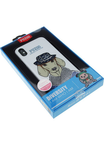 Чехолнакладка TPU Glossy Shiny Powder Art dog iPhone X White Ravan PUZOO (301783184)