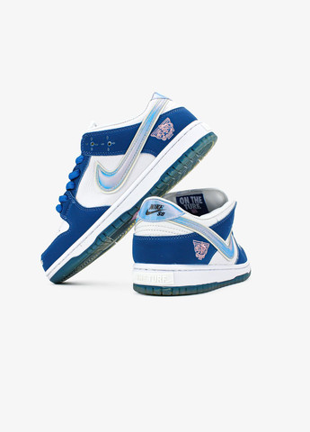 Синие всесезонные кроссовки мужские и женские nike b dunk the born x raised blue white | найк сб данк синие белые No Brand