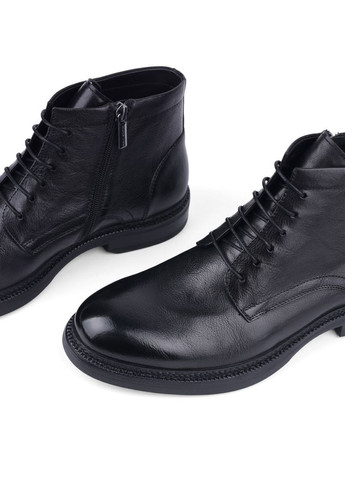 Черные осенние мужские ботинки kt1506-19t12 черная кожа Miguel Miratez