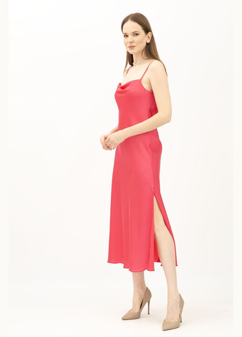 Фуксиновое (цвета Фуксия) деловое платье Lesia однотонное