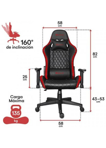 Крісло ігрове Advanced Gaming Chair GC909 Black/Red (GC-909RD) XTRIKE ME advanced gaming chair gc-909 black/red (290704652)