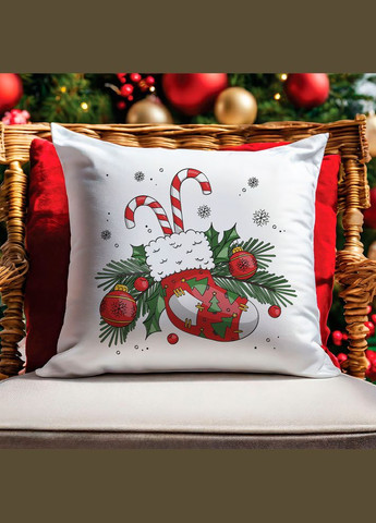 Декоративная подушка с новогодним принтом "Красный Нос Новогодняя" Push IT Кавун (316095823)