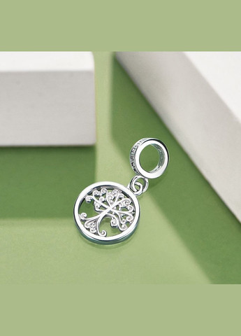 Срібний шарм з підвіскою Дерево срібло 925 проби Родоване 999 1.43г No Brand (306741720)