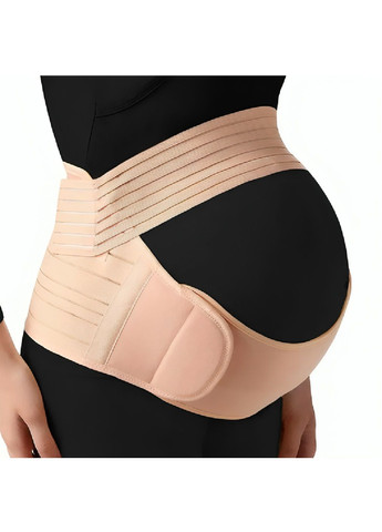 Дородовый послеродовой пояс бандаж на липучках для беременных эластичный материал 80-110 см (480196-Prob) Бежевый L Unbranded (331663117)
