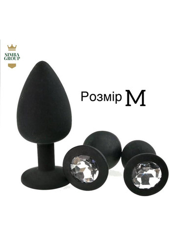 Анальна пробка силіконова зі стразами М No Brand (360899120)