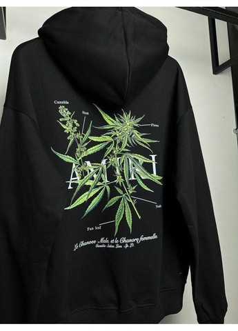 Чоловіча толстовка чорна з капюшоном, зі стильним принтом, в стилі amiri No Brand (364503816)