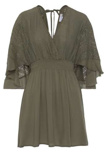 Оливковое (хаки) платье Lascana с орнаментом
