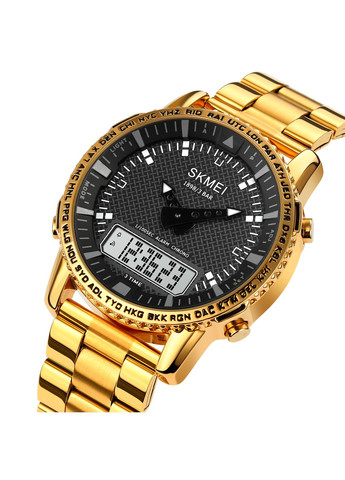 Годинник 1898GDWT Gold-White чоловічий кварцовий з будильником і секундоміром золотистий ProDobro (367265986)