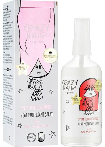 Термозахисний спрей для волосся "Рожевий грейпфрут" Crazy Hair Heat Protectant Spray Pink Grapefruit 100ml (1156211-31018773) HiSkin (368645571)