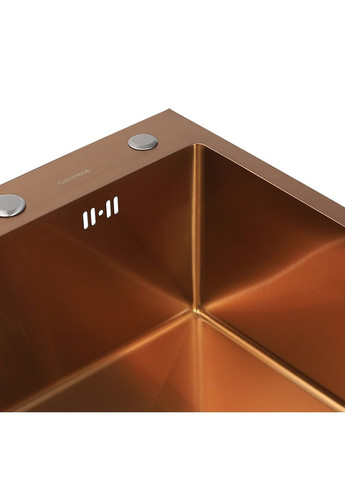 Кухонная мойка Handmade PVD медь 500x500x220 (3,0/1,5 мм + дозатор в комплекте) Platinum (336937463)