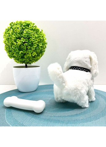 Собачка интерактивная ходит издает звуки шевелит хвостиком в рюкзаке Белая (777-23B) No Brand (352475257)