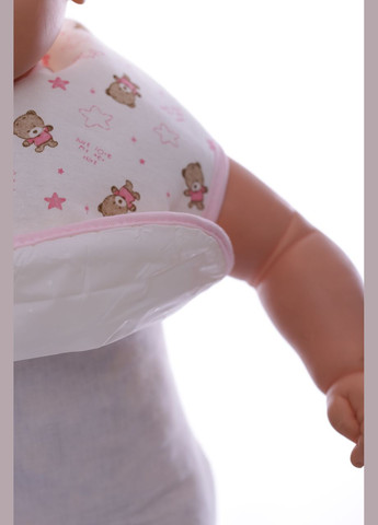 Нагрудник для девочки трикотажный 25*30 с мишкой розовый 0м+ (37710) BABYKROHA (297197917)