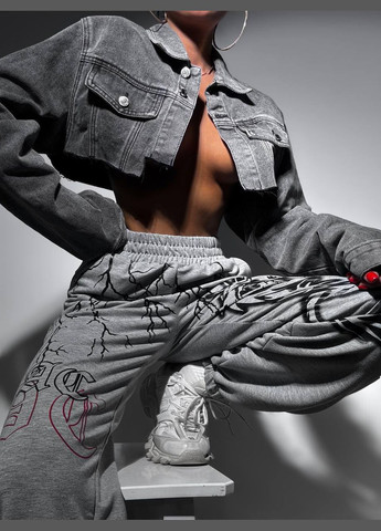 Брюки джогеры со стильным принтом No Brand (314903640)