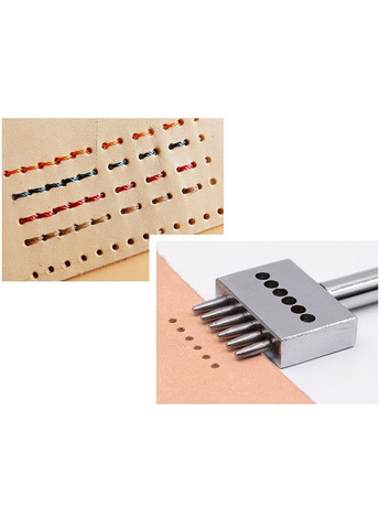 Набір крокових пробійників круглих крокові просічки вилковий рядкові пробійники для шкіри 2+4+6 зубів, крок 4мм, набір 3 штуки Parkside (327368340)