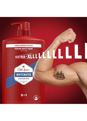 Гель для душа + шампунь 3-в-1 Whitewater 1000 мл Old Spice (304559048)