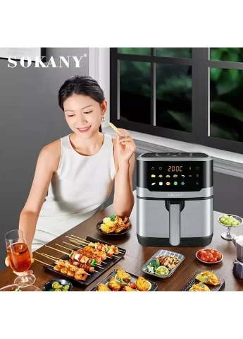 Аэрофритюрница Sokany SK 10085 2200W Аэрогриль безмасляная мультипечь для приготовления без масла 12л с сенсорным управлением Domotec (394033062)