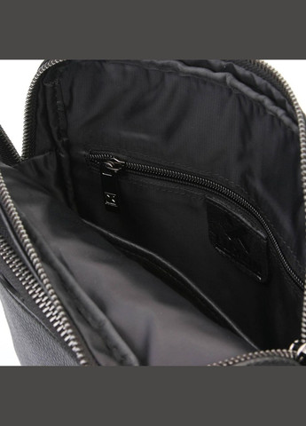 Чоловіча шкіряна сумка 1615-3 планшетка (барсетка) через плече розмір 22.5 × 26 × 5 см чорна Luxon (314874110)