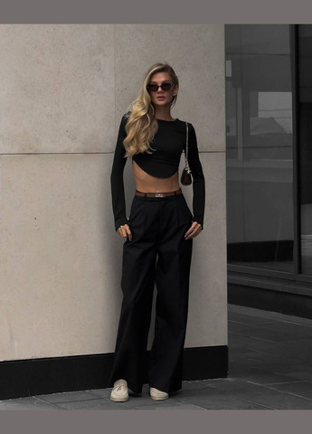 Жіночий укорочений топ з довгими рукавами MonCher (331605802)