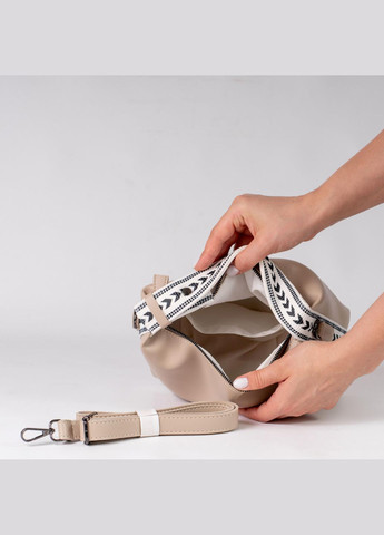 Сумка женская Кросс боди функциональная бежевая из экокожи NIUNIU (340239659)