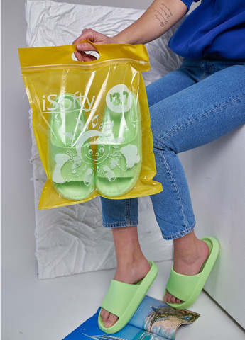 Неперевершені салатові шльопанці No Brand (329997807)