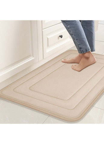 Набір 2-х килимків для ванної з ефектом пам'яті "KVADRO" 50х80 см, 40х60 см Вологопоглинаючий Бежевий (7802810) No Brand (368787424)