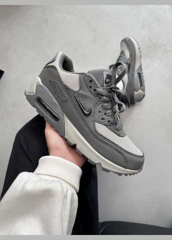 Темно-сірі Осінні кросівки чоловічі nike air max 90 dark grey | найк аір макс 90 темно-сірі No Brand