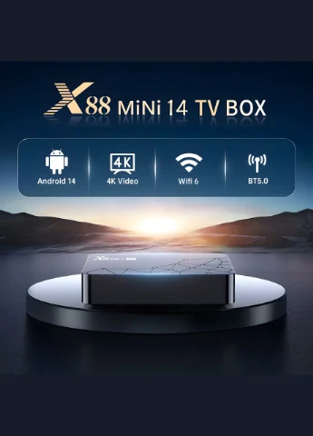 Смарт-приставка X88 Mini 14 TV Box Android 14 RK3518 2/16 ГБ с поддержкой 4K HDR и Wifi 6 No Brand (337171828)
