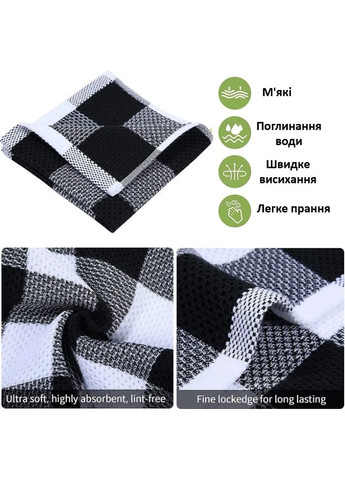 Набор 6в1 кухонных полотенец No Brand серо-синий