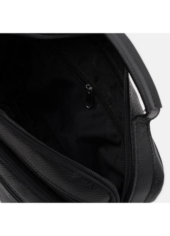 Сумка на плече крос-боді для телефону чоловіча з натуральної шкіри середня Чорний 37012 Borsa Leather (353689902)