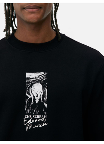 Черный свитшот флис,черный с принтом, Primark (369645068)