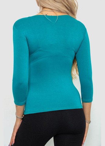 Изумрудная демисезон футболка женская с удлиненным рукавом, цвет джинс, Ager