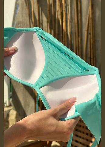 Бирюзовый летний купальник женский бирюзового цвета чашка в топ Let's Shop