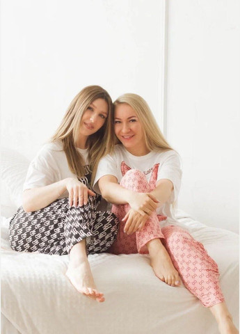 Коричневая всесезон стильная женская пижама 3 в 1 с принтом кролика универсальный пижамный комплект с рисунком 42-48 шорты + футболка + штаны футболка + шорты + брюки Cindylove