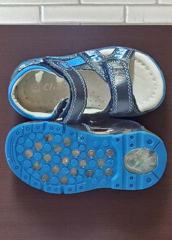 Синие спортивные, повседневные ортопедические босоножки открытые сандалии на липучках для мальчика Clibee на липучке