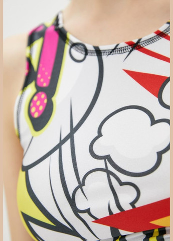 Спортивный топ без рукавов c принтом "Комиксы" размер L бифлекс 4PROFI (303282951)