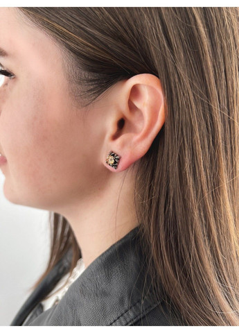 Готичні панк сережки з каменями із медичної сталі ES-057 No Brand (299330613)